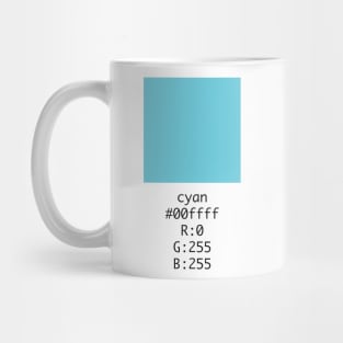 Cyan Hex and RGB Code Mug